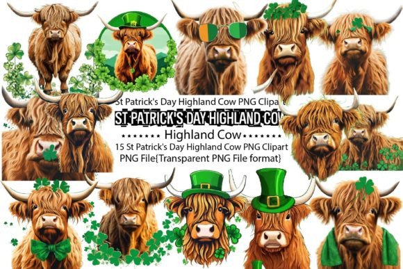 Download St Patrick's Day Highland Cow Sublimatio - Premium Resources