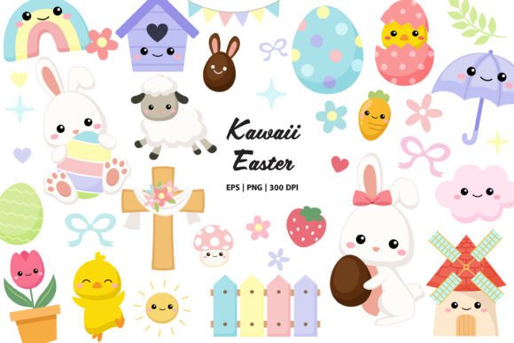 Download Easter Clipart &amp; Digital Stickers Bundle - Digital stickers bundle Collection