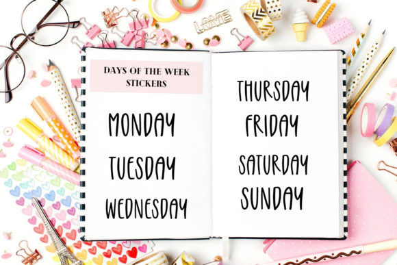 Download Digital Stickers Bundle- Months &amp; Week - Digital stickers bundle Collection