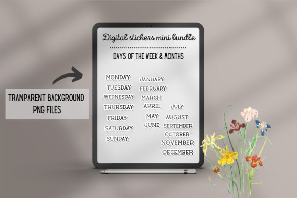 Download Digital Stickers Bundle- Months &amp; Week - Digital stickers bundle Collection