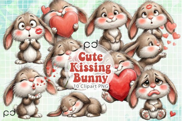 Download Cute Kissing Bunny Clipart Graphics - Bunny Collection
