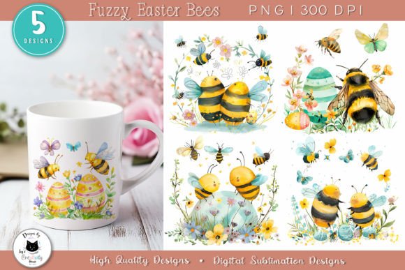 Download Cute Floral Bees Clipart | Spring PNG - Bees Collection