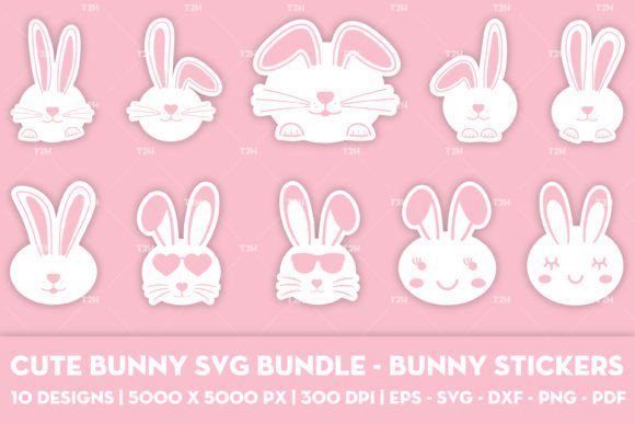 Download Cute Bunny SVG Bundle - Bunny Stickers - Bunny Collection