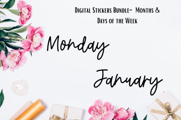 Download Digital Stickers Bundle Months and Days - Digital stickers bundle Collection