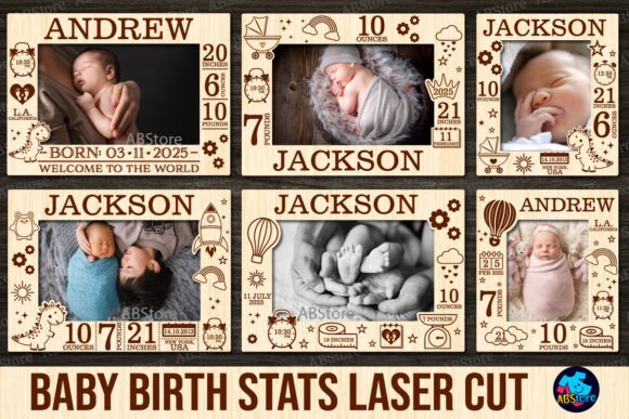 Download Baby Announcement Photo Frame Laser Cut - Photo frame Collection