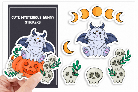 Download Cute Mysterious Bunny Stickers - Bunny Collection