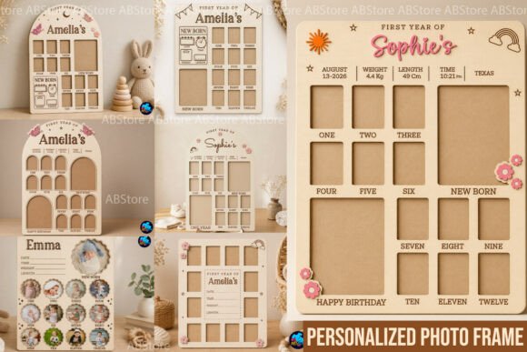 Download My First Year Photo Frame Laser Cut - Photo frame Collection