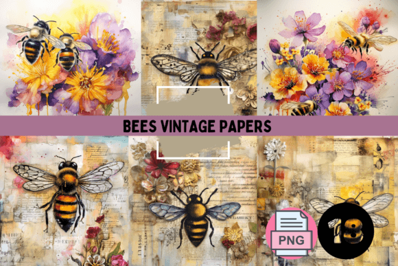 Download Bees Vintage Paper - Bees Collection